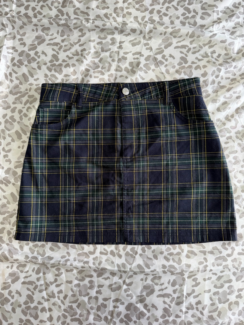 Forever 21 Plaid Skirt— Navy, Green, Yellow